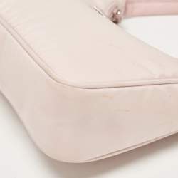 Pre Owned Prada Pink Re-Nylon Re-Edition 2000 Baguette Bag