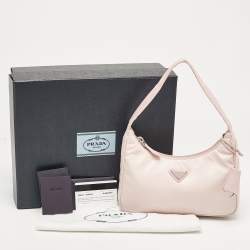 Pre Owned Prada Pink Re-Nylon Re-Edition 2000 Baguette Bag