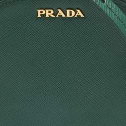 Prada Green Leather Phone Crossbody Bag