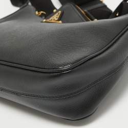 Prada Black Saffiano Lux Leather Nylon Re-Edition 2005 Bag