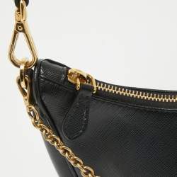 Prada Black Saffiano Lux Leather Nylon Re-Edition 2005 Bag