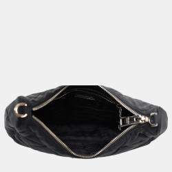 Prada Black Nylon Triangle Padded Shoulder Bag 