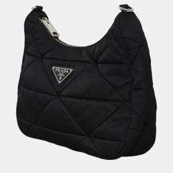 Prada Black Nylon Triangle Padded Shoulder Bag 