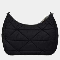 Prada Black Nylon Triangle Padded Shoulder Bag 