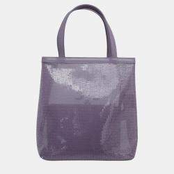 Prada Lilac Mesh Nylon and Sequin Small Lily Tote Bag