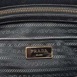 Prada Black Saffiano Lux Leather Large Double Zip Tote