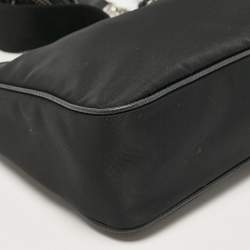 Prada Black Nylon and Saffiano Leather Re-Edition 2005 Shoulder Bag