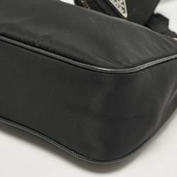 Prada Black Nylon and Saffiano Leather Re-Edition 2005 Shoulder Bag
