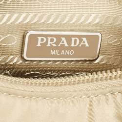 Pre Owned Prada Beige Re-Nylon Re-Edition 2000 Baguette Bag