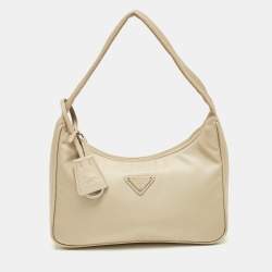 Pre Owned Prada Beige Re-Nylon Re-Edition 2000 Baguette Bag