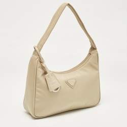 Pre Owned Prada Beige Re-Nylon Re-Edition 2000 Baguette Bag