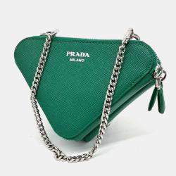 Prada Saffiano Triangle Mini Pouch