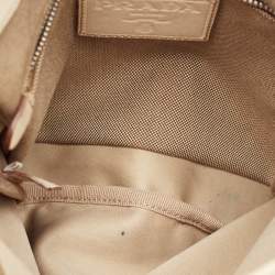 Pre Owned Prada Beige Canvas Jacquard Logo Crossbody Bag