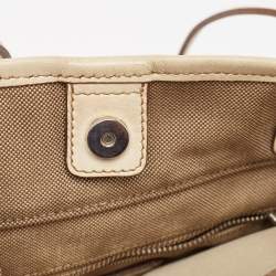 Pre Owned Prada Beige Canvas Jacquard Logo Crossbody Bag