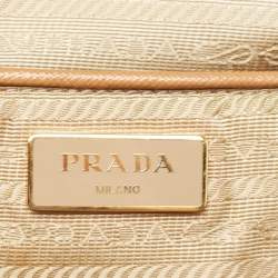 Pre Owned Prada Brown Saffiano Leather Large Double Zip Tote