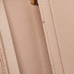 Pre Owned Prada Beige Saffiano Metal Leather Flap Continental Wallet