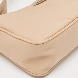 Pre Owned Prada Beige Nylon Re-Edition 2000 Bag