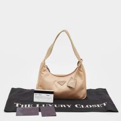 Pre Owned Prada Beige Nylon Re-Edition 2000 Bag