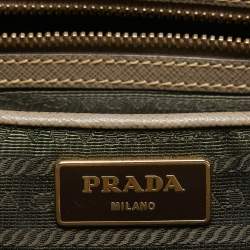 Prada Grey Saffiano Lux Leather Medium Double Zip Tote