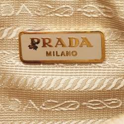 Prada White Saffiano Lux Leather Slim Pochette Bag