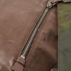 Pre Owned Prada Dark Beige Leather Vertical Tote