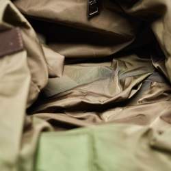 Pre Owned Prada Dark Beige Leather Vertical Tote