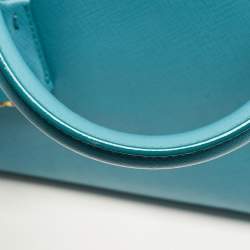 Prada Turquoise Saffiano Leather Medium Double Zip Tote