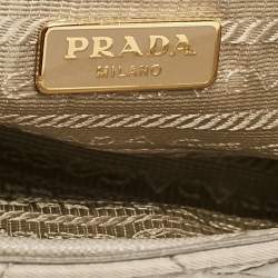 Pre Owned Prada Grey Quilted Nylon Pushlock Flap Crossbody Bag