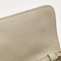 Pre Owned Prada Grey Quilted Nylon Pushlock Flap Crossbody Bag