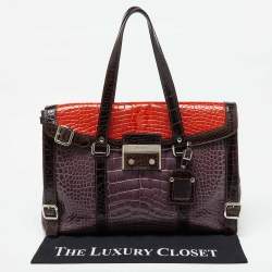 Prada Multicolor Crocodile Leather Lucido Lock Bag