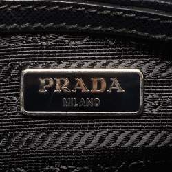 Prada Black Saffiano Lux Leather Mini Boston Bag