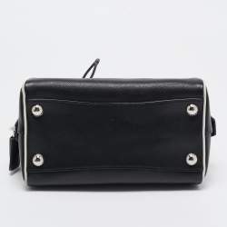 Prada Black Saffiano Lux Leather Mini Boston Bag