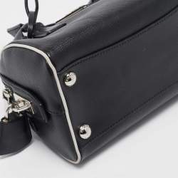 Prada Black Saffiano Lux Leather Mini Boston Bag