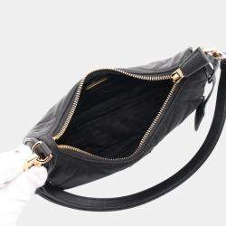 Prada Saffiano Leather  Black  TESSUTO IMPUNTU Chain Re-Nylon Shoulder Bag