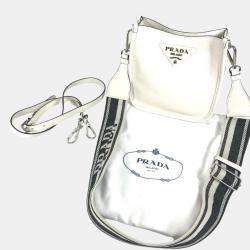 Prada White Crossbody Pochette Shoulder Bag