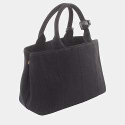 Prada Canvas Black CANAPA RICAMO Handbag