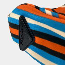 Prada Orange Blue x Black stripe crossbody Bag