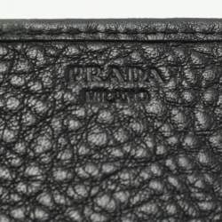 Prada Black Leather Flap Continental Wallet