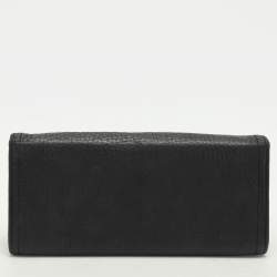 Prada Black Leather Flap Continental Wallet