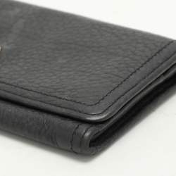 Prada Black Leather Flap Continental Wallet