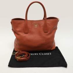 Pre Owned Prada Brown Leather Tote