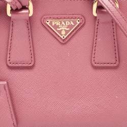 Pre Owned Prada Pink Saffiano Leather Mini Promenade Crossbody Bag
