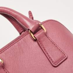 Pre Owned Prada Pink Saffiano Leather Mini Promenade Crossbody Bag