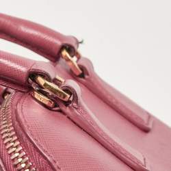 Pre Owned Prada Pink Saffiano Leather Mini Promenade Crossbody Bag