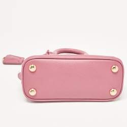 Pre Owned Prada Pink Saffiano Leather Mini Promenade Crossbody Bag