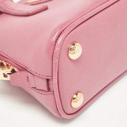 Pre Owned Prada Pink Saffiano Leather Mini Promenade Crossbody Bag