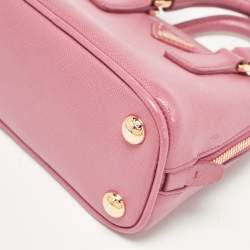 Pre Owned Prada Pink Saffiano Leather Mini Promenade Crossbody Bag