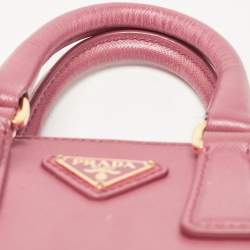 Pre Owned Prada Pink Saffiano Leather Mini Promenade Crossbody Bag