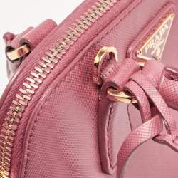 Pre Owned Prada Pink Saffiano Leather Mini Promenade Crossbody Bag