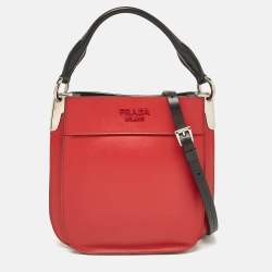 Prada Red Leather Mini Margit Hobo